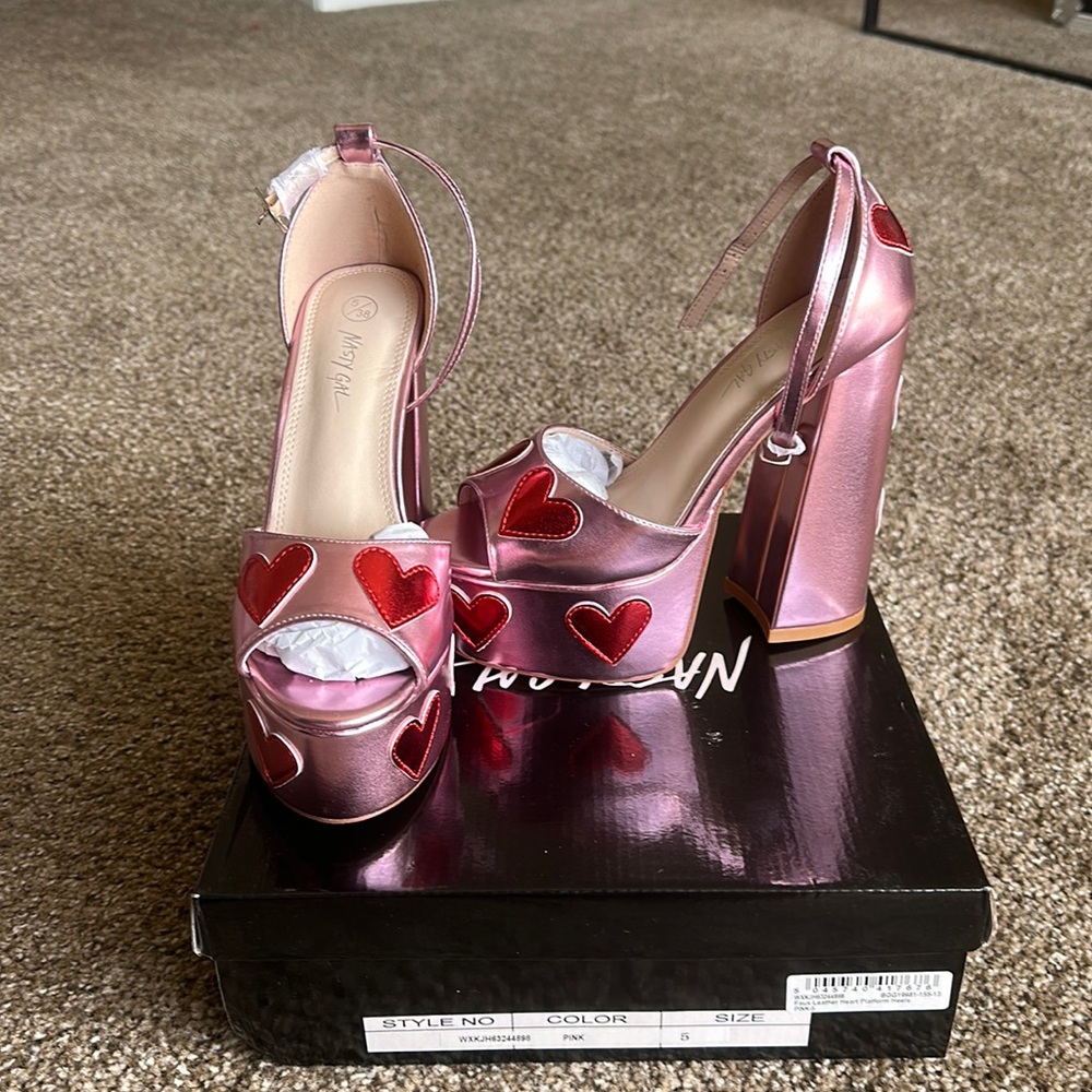 Nasty Gal Platform Heart Heels